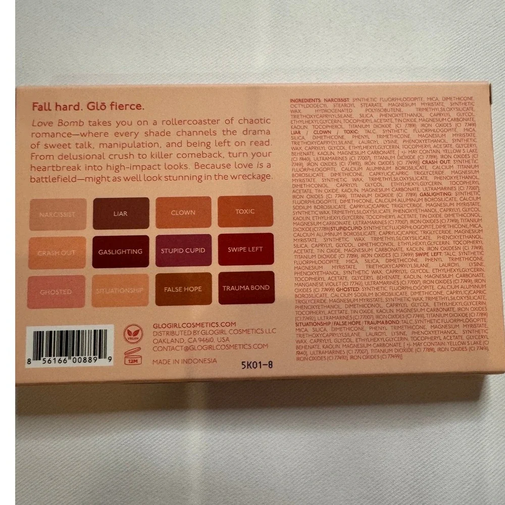 Glogirl Cosmetics‎ Love Bomb Eyeshadow Palette Women 15g Warm Neutrals Excellent